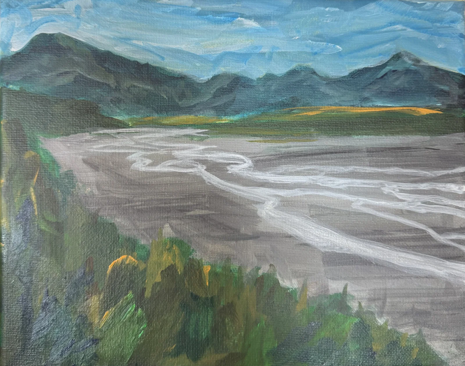 Braided Rivers, acrylic on canvas, by Shannon Huffman Polson