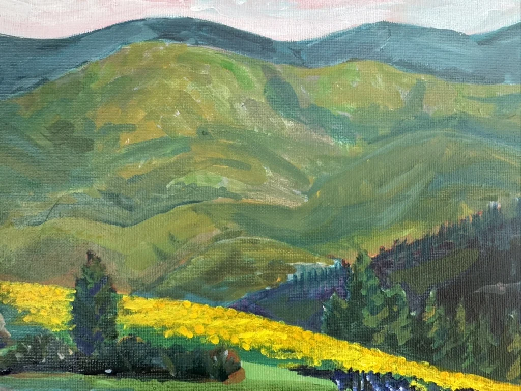 Morning Sun in Spring, acrylic on canvas board, by Shannon Huffman Polson