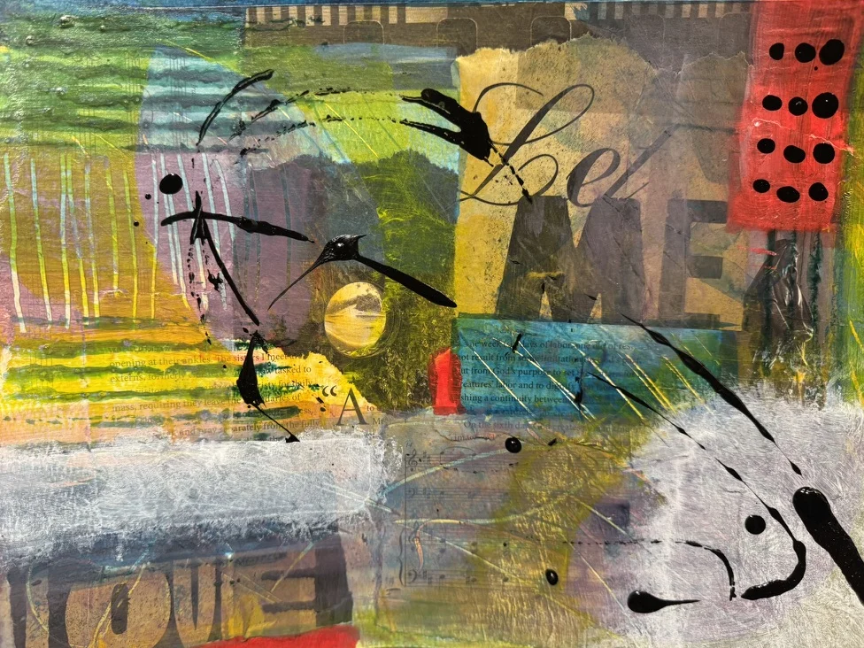 The Sixth Day, india ink, acrylic and mixed media on paper, by Shannon Huffman Polson