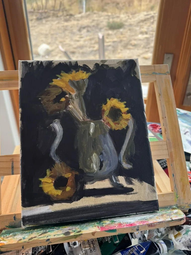 Sunflowers on the easel